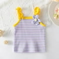 thumbnail image 2 of Toddler Baby Girls T Shirts Summer Vest Sling Flower Frilly Striped Printed Sleeveless Cute Clothes for Girls Size 9-12 Months, 2 of 4