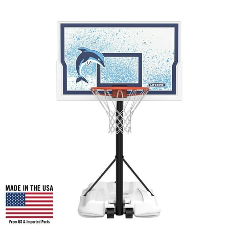 Lifetime 44-Inch Poolside Impact Portable Basketball Hoop with Classic Rim - Model 91213-Outdoor Play