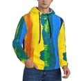thumbnail image 2 of Kdxio Rainbow Colored Print Mens Casual Hooded Collar Drawstring Hoodies Pullover Sweatshirts Casual Long Sleeve Shirts-4X-Large, 2 of 7