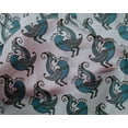 thumbnail image 4 of oneOone Silk Tabby Light Grayish Blue Fabric Bird Block Craft Projects Decor Fabric Printed By The Yard 42 Inch Wide, 4 of 4
