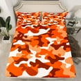 thumbnail image 2 of Manfei Camouflage Camo Bed Sheets,Rustic Outdoor King Sheets,Orange Beige Sheet Set For Kids,Microfiber Bedroom Decor,4 Pieces, 2 of 7