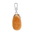 thumbnail image 4 of Funda protectora de piel sintética para llave de coche, con cremallera, para llavero y bolso Marrón claro, 4 of 8