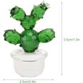thumbnail image 3 of Cactus Glass Figurine Simple Crystal Artificial Plant Statue Sculpture Desktop Car Interior Ornament Table Decor Style C, 3 of 8