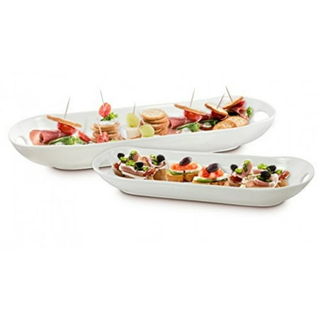 KOVOT Set of 2 Porcelain Serving Dishes | For Serving Appetizers, Snacks, Sides And All Kinds Of Finger