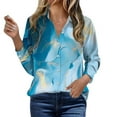 thumbnail image 5 of Horkkom Long Sleeve Blouses for Women Dressy Floral Print Button Down Shirts Business Casual Work Tops 2XL, Gifts for Women, 5 of 6