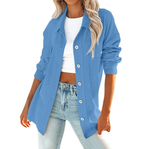 Vedolay Womens Coats Basic Comfy Loose Fit Long Sleeve Open Front Cardigan Blue,XL