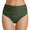 thumbnail image 1 of High Waist Swimwear Bottoms for Women Stretchy Fabric Swim Short Pants Soft Pleated Design Summer Bathing Shorts White XL, 1 of 4