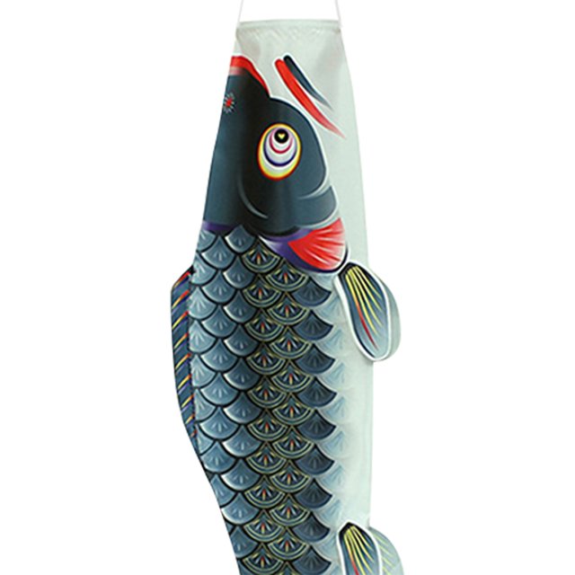 Carpa Bandera Bandera de carpa de 70 cm, cometa de bandera de pez colgante colorido para regalo de Koinobori (negro) Likrtyny Libre de BPA