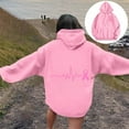 thumbnail image 2 of Bovemsi Sweatshirt for Women Breast Cancer Awareness Ribbon Hoodies Oversize Fleece Soft Long SLeeve Pullover Top Camo Hoodie, 2 of 5