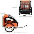 thumbnail image 3 of Aosom Remorque Bicyclette pour Enfant à 2 Places, Orange, 3 of 9