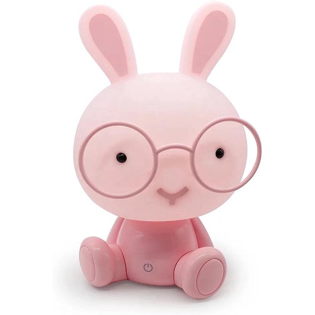 Luz de noche LED en forma de conejo para habitación de bebé, lámpara de luna, lámpara de noche para niños (rosa) oso de fresa Electrónica