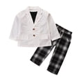 thumbnail image 1 of ameIAEA Kids Toddler Girls Clothing Set Long Sleeve Button Down Shirts Plaid Pants 2 Pcs Fall Outfits, 1 of 5