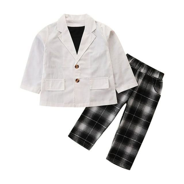 ameIAEA Kids Toddler Girls Clothing Set Long Sleeve Button Down Shirts Plaid Pants 2 Pcs Fall Outfits