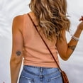 thumbnail image 3 of TKLPEHG Tank Top for Women Crew Neck Basic Tank Top Casual Summer Clothes Lightweight Sleeveless T Shirt Fashion Comfy Solid Color Loose Blouses (Orange,S), 3 of 4