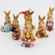 thumbnail image 4 of 6 uds., de conejos en miniatura divertidas, esculturas, estatuas de Pascua, modelo resina para escritorio, artesanía, césped,, 4 of 9
