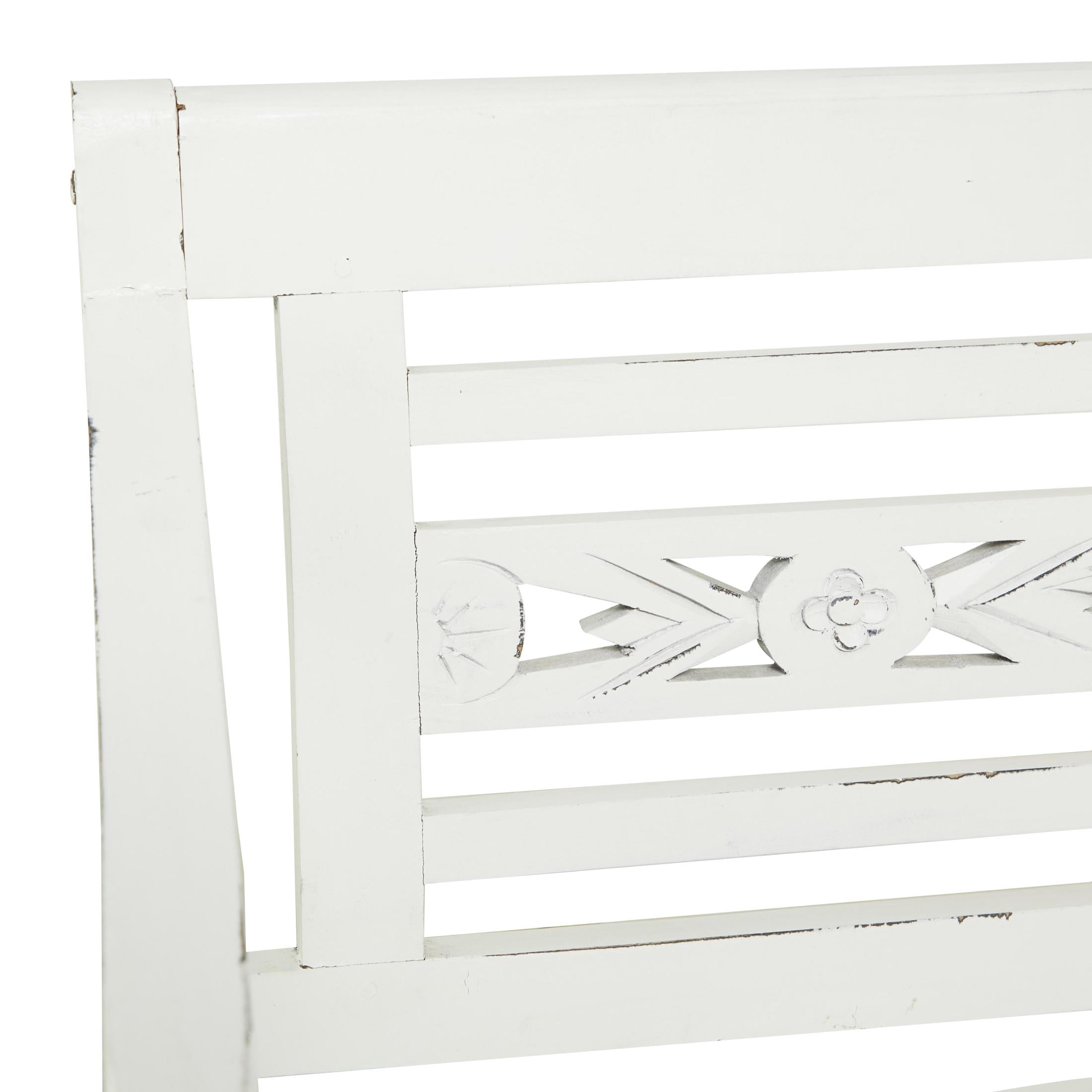 DecMode Wood Bench, White