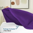 thumbnail image 4 of 600 Thread Count Egyptian Cotton Flat Sheet – 1 Piece, Stripe Purple Full XL Size (81" x 102"), 4 of 5
