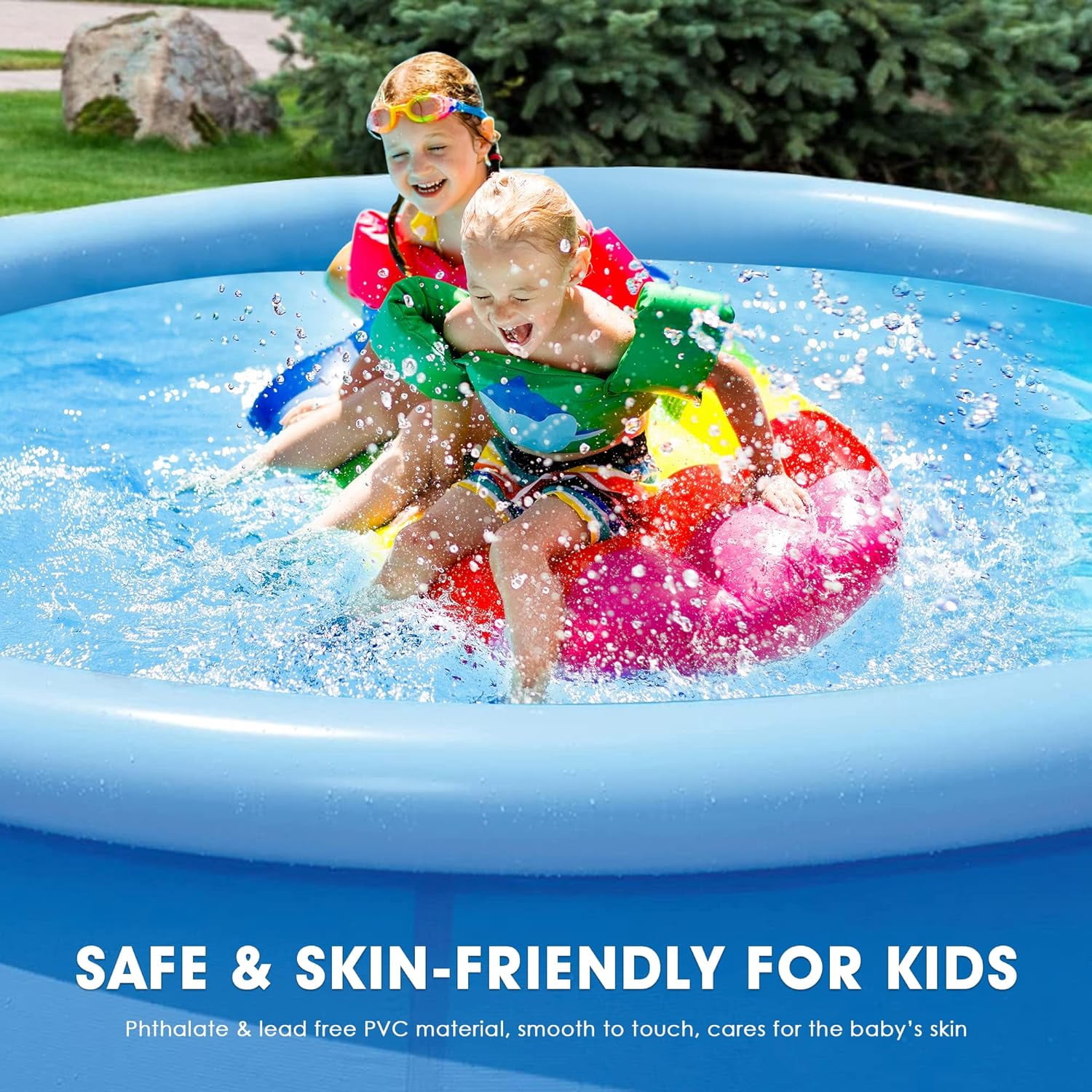 Inflatable Swimming Pool, Swimming Pool for Adults, Inflatable Top Ring Pool, Blow Up Pool for Kids, Family Pools for Backyard, Above Ground Pool