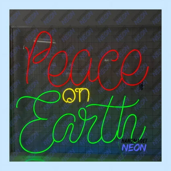 Handmadetneonsign Peace On Earth Neon Sign, Peace On Earth Led Sign, Christmas Wall Art, Wall Decor 91368