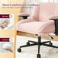 thumbnail image 4 of Romorgniz Criss Cross Chair with Adjustable Arms & Lumbar Support Vanity Chair with Reclining Back, Thick Cushion & Wheels for Office, Gaming, Reading, Vanity, Pink, 4 of 8