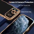 thumbnail image 3 of for iPhone 11 Pro Max Case Cute Curly Wave Frame Shape Phone Cases, Thin Slim Luxury Plating Wavy Edge Soft TPU Bumper Shockproof Rubber Protective Cover for Women Girls, Love Heart-Black, 3 of 15