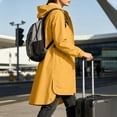 thumbnail image 6 of Floleo Women's Long Hooded Rain Jacket Waterproof Windbreaker Coat Lightweight Outdoor Raincoat with Pockets Casual Fall Spring Outerwear, 6 of 9