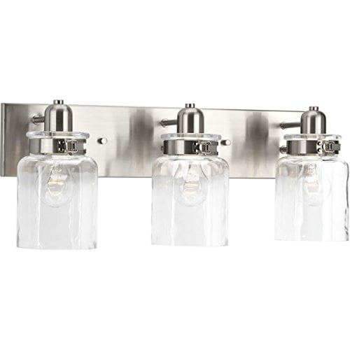 Progress Lighting P300047-009 Calhoun Three-Light Bath and Vanity, Brushed Nickel