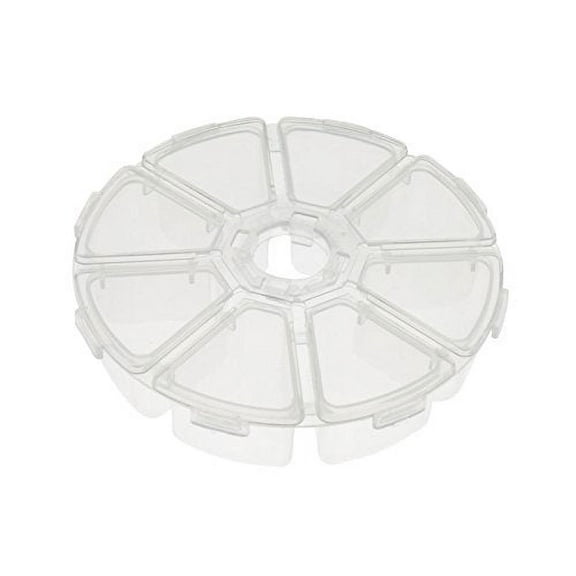 8-Compartment Clear Plastic Round Jewelry Organizer
