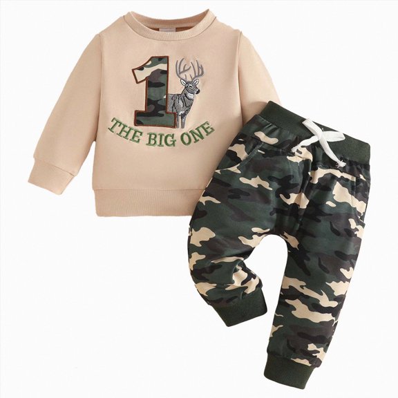 TOWED22 Toddler Baby Boy Clothes 2Pcs Crewneck Sweatshirt Long Sleeve Print Shirt with Pants Cute Fall Winter Outfits