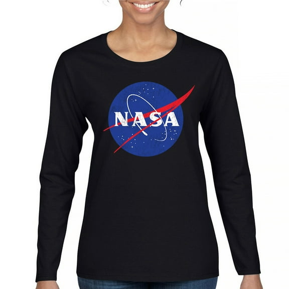 NASA Meatball Logo Women's Long Sleeve T-shirt Iconic American Astronaut Space Souvenir