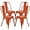 Orange, variant on Metal Chairs Set of 4 for Dining Room Metal Bar Stools Metal Stool with Back Trattoria Chairs 18 Inch Seat Width Industrial Chair No Arms Tolix Stool 330LBS Weight Capacity,Bronze