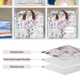 thumbnail image 4 of Yayeee Foldable Storage Basket for Shelves Waterproof Cloth Bins with Handles, Purple Wildflowers, 4 of 7