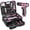 Pink, variant on Pink Tool Kit Box Drill Set:DEKOPRO Home Mechanic Toolbox with 12V Power Cordless Drill Hand Repair Tools Sets Combo Kits Storage Organizer Drawer Case for Men & Women