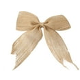 thumbnail image 2 of Mouliraty Christmas Bow, Burlaps Bows Burlaps Bow Knot Burlaps Decorative Bowknot Natural Ornament, for Christmas Tree Home Decoration Festival Party Supplies, A, 2 of 4
