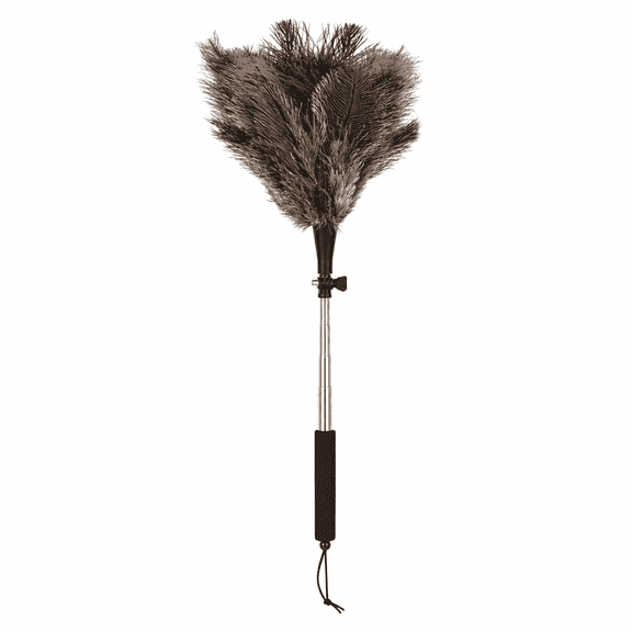 Faux Ostrich Feather Duster 49 Inch Extendable Ceiling Fan Duster Wand with Bendable Head for Blinds Furniture High Ceiling