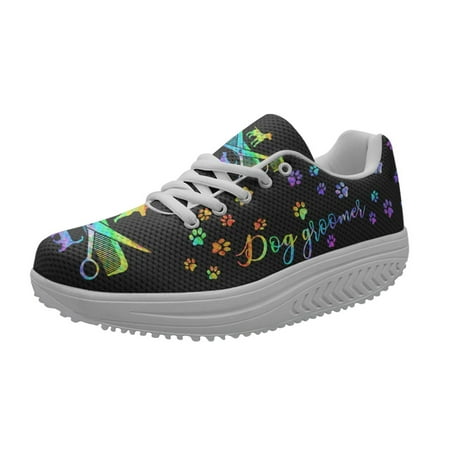 

Kawaii Dog Paw Pattern Ladies Spring Autumn Sneakers Personalized Design Soft Platform Shoes Wear-Resistant Round Toe Footwear