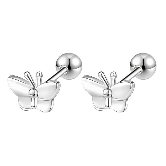 ZS 20G 1 Pair Butterfly Stud Earring Cute Cartilage Conch Helix Piercing Silver Color Ear Piercing Jewelry