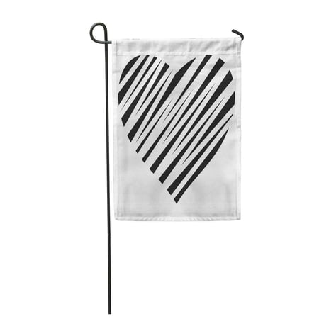 SIDONKU Black Shaded Heart Simple of for Bond Breakdown Garden Flag Decorative Flag House Banner 12x18 inch