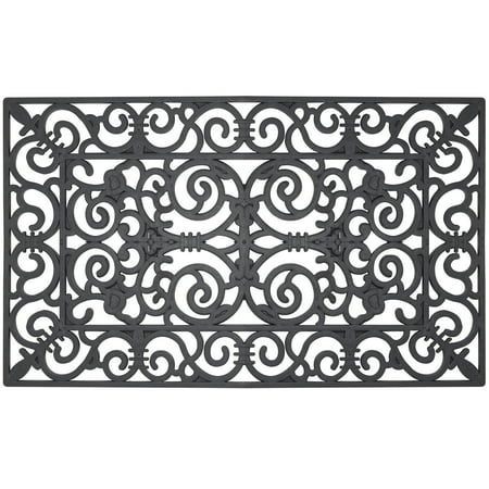 Envelor Home And Garden Rubber Doormat Fleur De Lis Heavy Duty