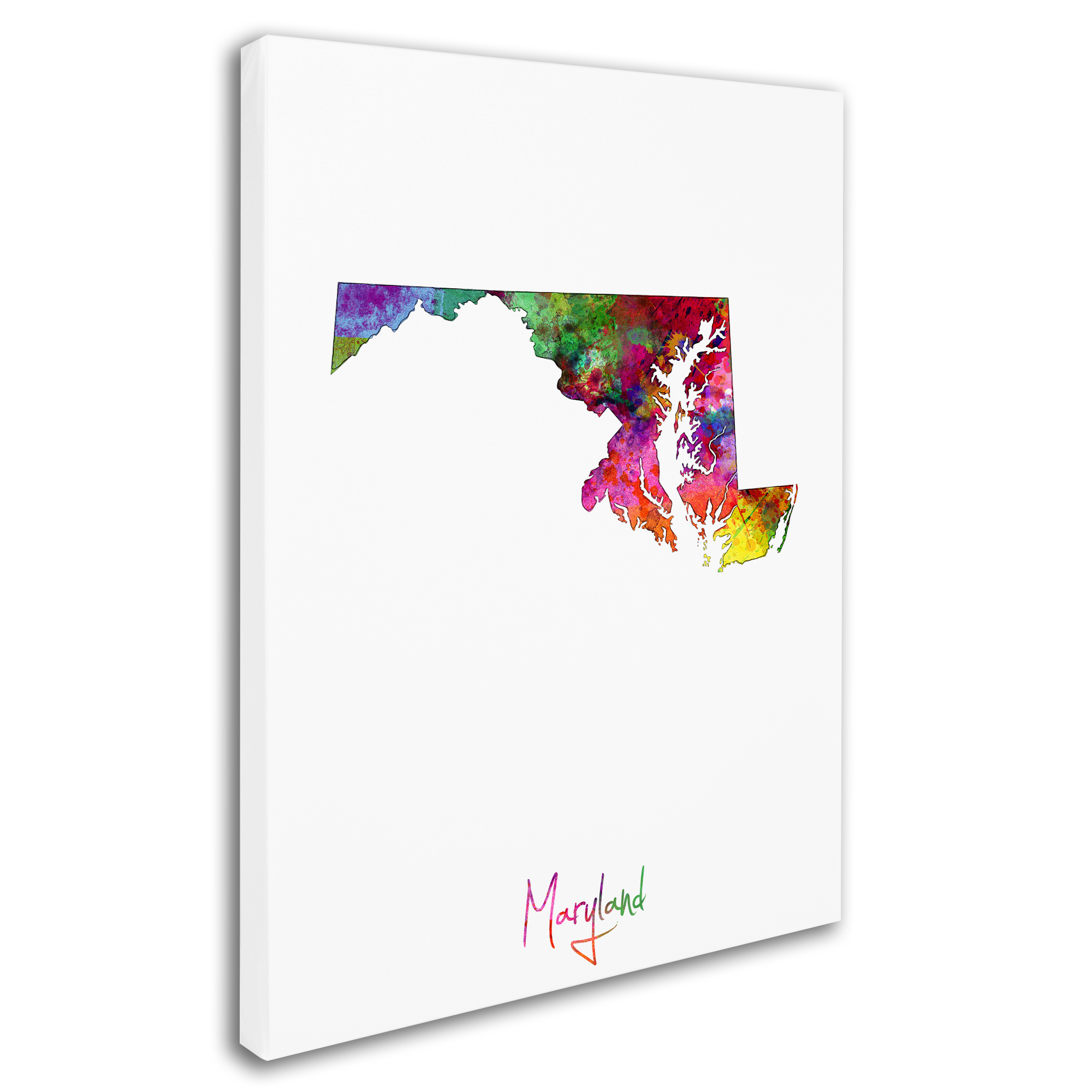 Trademark Fine Art "Maryland Map" Canvas Art by Michael Tompsett