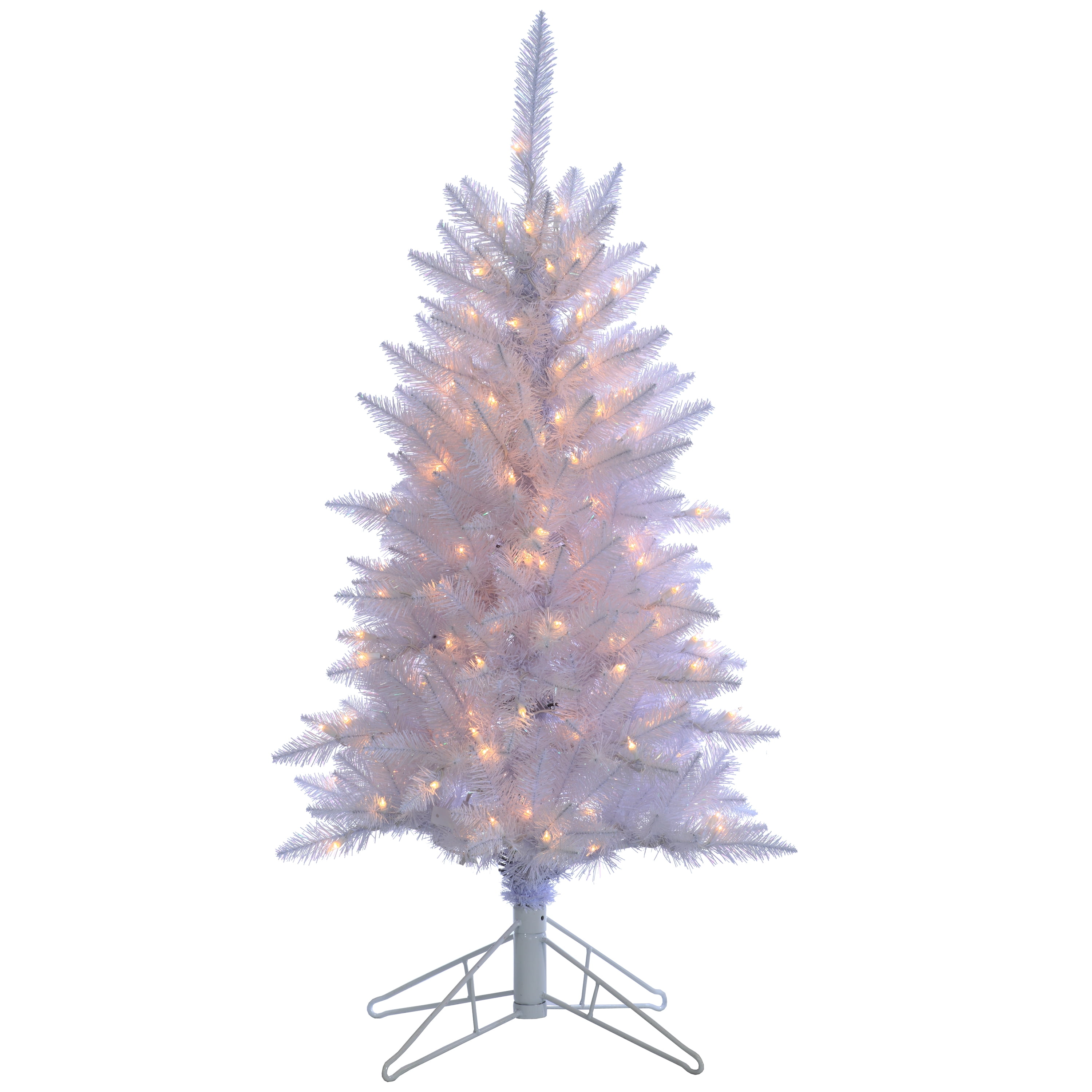 Sterling 4Ft. White Tiffany Tinsel Tree with 150 clear lights Walmart