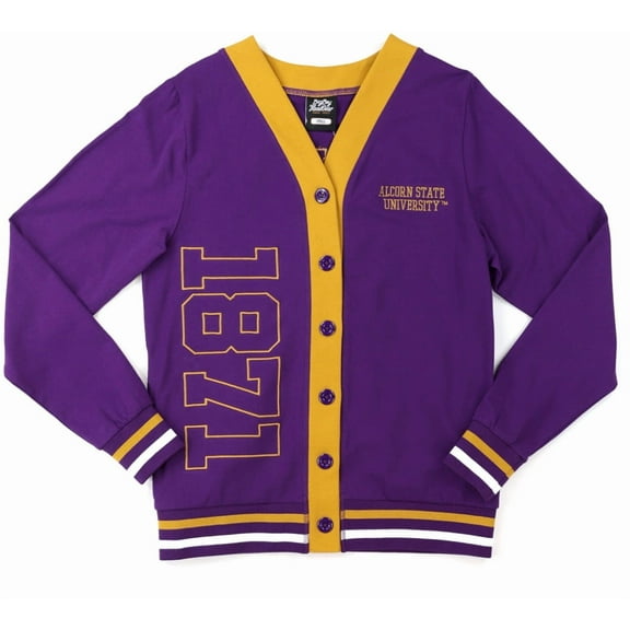 Big Boy Alcorn State Braves S12 Womens Cardigan [Purple - S]