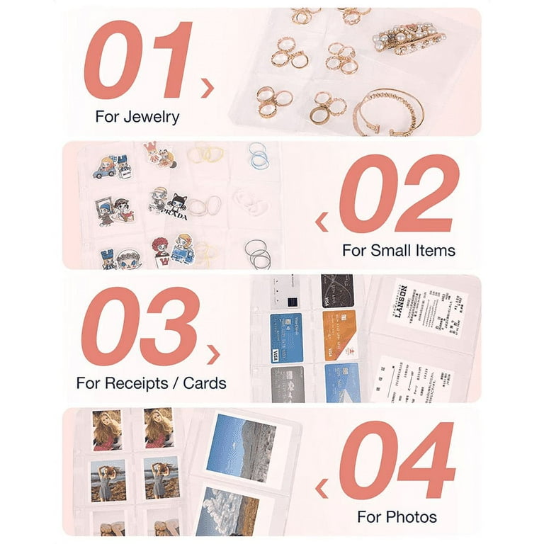 Transparent Jewelry Storage Book with Pockets Portable Earrings Organizer  Foldable 120 Grids Travel Jewelry Carrier Storage 50 Large Thicken Zipper