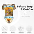 thumbnail image 6 of The Xecao Animals on Noah's Ark1 Women's Crew Neck Body Suit, a short-sleeved bodysuit and basic swimsuit, both comfort and style for dating and daily life, 6 of 9