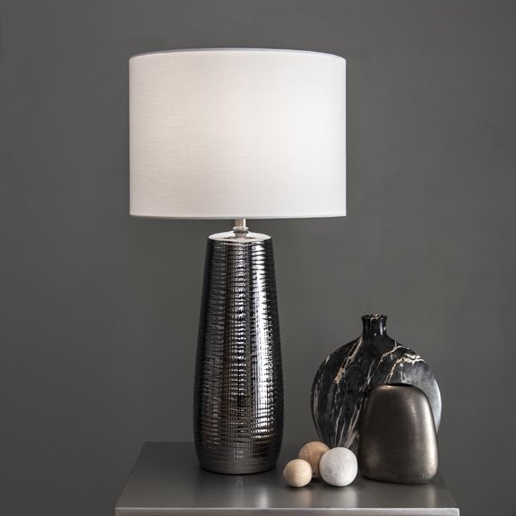 nuLOOM Globe 26" Ceramic Table Lamp, 26" H x 14" W x 14" D, Silver