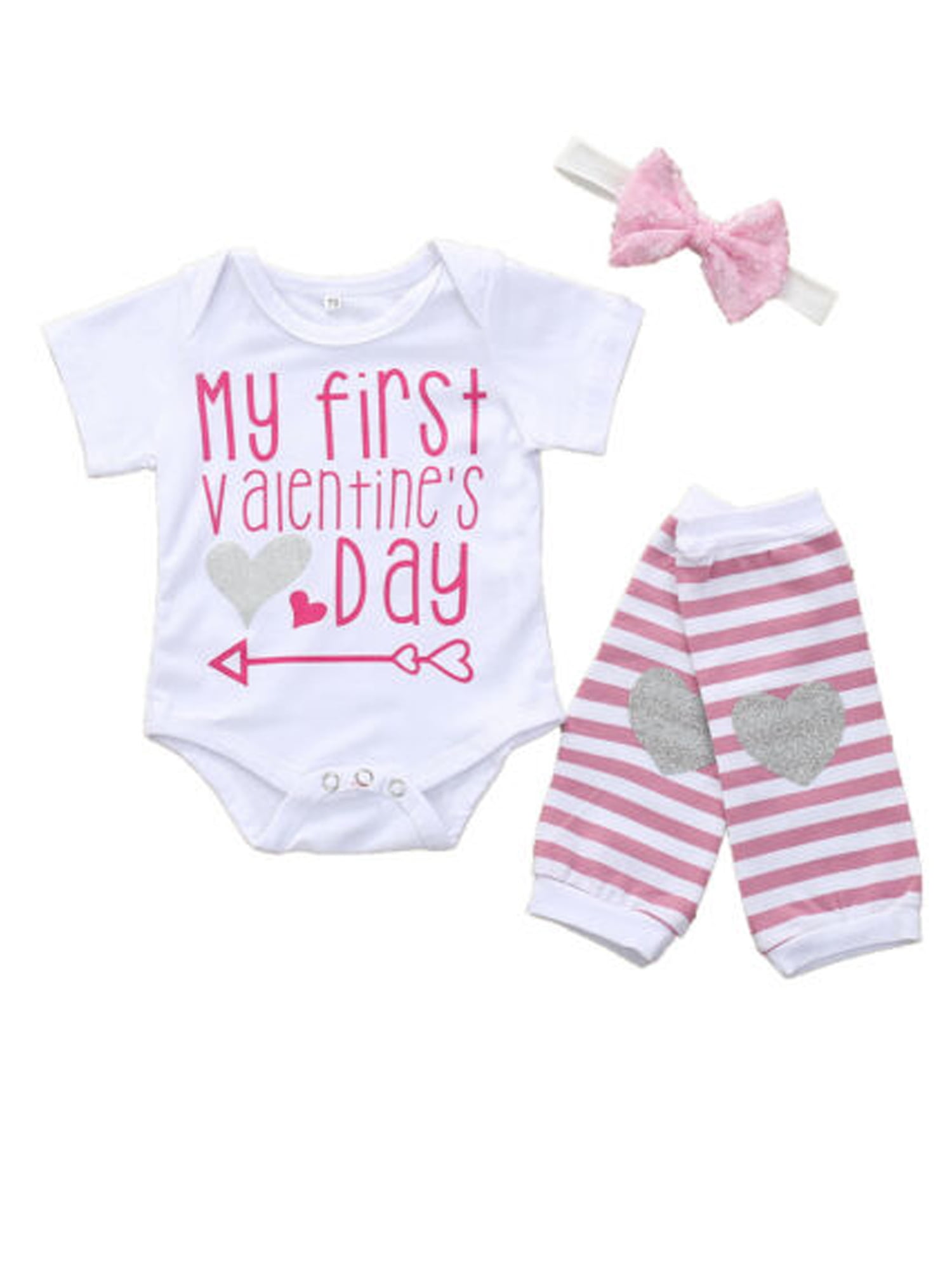 3 pcs set  FREE SHIPPING Details about   minne  Baby Toddler Romper pink shoes headband 