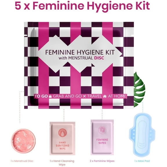 Menstrual Disc Kit - Purple Checkers - 5 pack