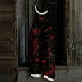thumbnail image 2 of WTOBBY Women's Casual Jumpsuit in Loose Retro Fit with Halloween Print, Suspenders Made from Cotton and Linen, Comfortable for Daily Activities,BlackL, 2 of 6