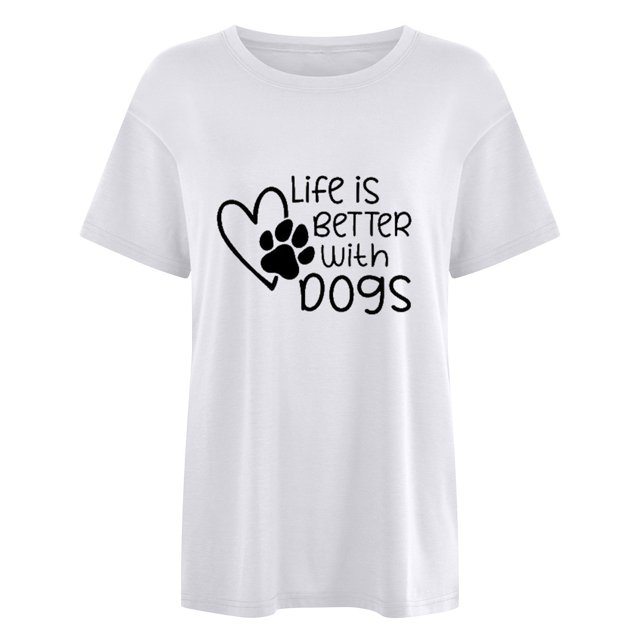 Japceit T-Shirts pour Femmes Manches Courtes T-Shirts pour Femmes Mode T-Shirts Imprimés Col Rond Manches Courtes T-Shirt Décontracté Haut T-Shirts pour Femmes Manches Courtes