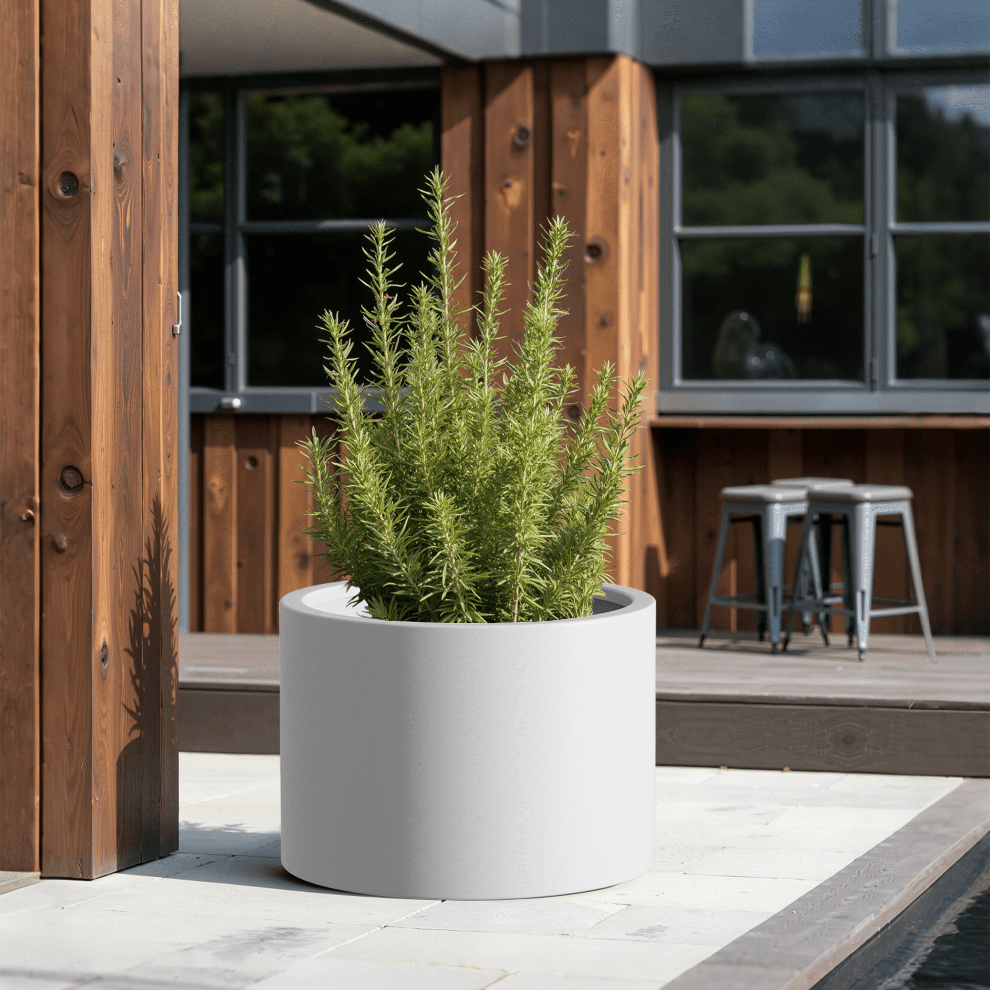 MAYEERTY 16*20"Outdoor Heavy Duty Metal Round Garden Bed,Pre-Rusted Planter Box for Herbs & Flowers, White